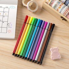 수성사인펜 12색, 6개, 하늘색