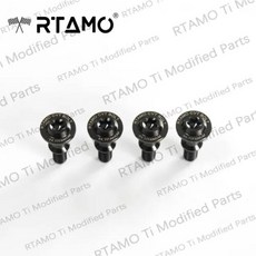 RTAMO 티타늄 합금 CVT 볼트 XMAX NMAX AEROX155 용 고무 슬리브 포함, 2)블랙 4PCS