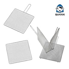 갑도리 석도리 국내산 스텐레스 석쇠 불판 구이판 숯불구이 업소용 캠핑 가정용 생선 장어 쥐포, 01.스텐손잡이 사각석쇠180x160, 1개