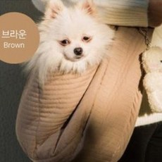 디에스펫 퀼팅 크로스백 강아지 슬링백 소형, 브라운, 1개