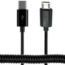 데이터 및 충전기 나선형 코일 USB 3.1 C 타입 2.0 마이크로 5 핀 미니 스트레치 용수철 컬 유연한 케이블, 02 Type-C to Micro USB, 01 1미터