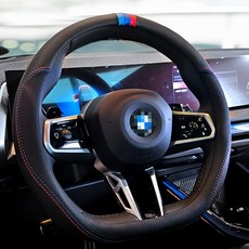 벤비아믹스 5시리즈 나파 핸들커버 알칸타라 M핸들 M스티치 3색 포인트 F10 G30 G60 D컷00604, D컷 나파 3색, 블랙