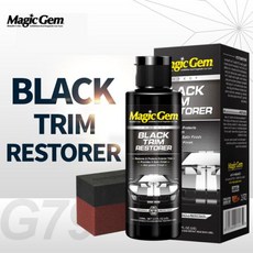Magic Gem 자동차 고무 플라스틱 복원 복원 오랜 복원 집중 액체 범퍼 광택 리노베이터 Black Trim Restorer G79, 100ml, 1개