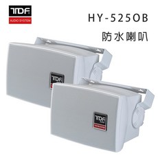 TDF HY-525OB 吊掛式防水喇叭 對裝 適用於商用空間及卡拉OK, 白色