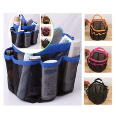 쌍문상회 메쉬세면백 비치백 멀티백 비치가방 세면가방 목욕가방 물빠짐 스파 목욕바구니 물놀이가방 40872EA, 블랙