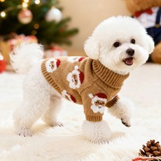 708090 강아지 고양이 스웨터 반려동물용 따뜻한 옷, 1개, 브라운