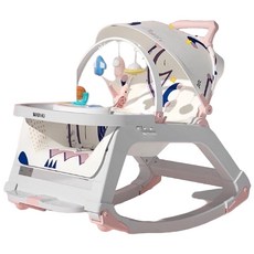 八合一多功能嬰兒音樂搖椅/餐椅 遛娃神器, 粉色