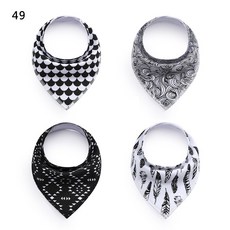 구미 물수건 아기 턱받이 아기 턱받이 벨벳 면 삼각 수건 모유 용품 봄 가을 스타일, 49 검 은 깃털