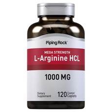 Piping Rock 메가 스트렝스 L-아르기닌 1000mg 코티드 캐플릿, 120정, 1개