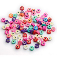 폴리머 클레이 비즈 헤이시 스페이서 비즈 용품 100개 할로윈-3, 이블 아이