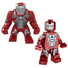BIG & MINI 아이언맨 세트 5종 호환블럭 마블 어벤져스 슈퍼히어로 브릭미니피규어 취미/수집/장식/컬렉션용 커스텀 블록피겨, IRON403. BIG&MINI 아이언맨 VER.4, 1개