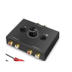 2 in 1 out 1 ~ 2 아웃 빠른 오디오 스위처 볼륨 컨트롤 컨트롤러 다중 장치 연결 빠른 스위칭, 01 블랙