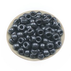 밝은 멀티컬러 원형 아크릴 비즈 지름 9mm 구멍 3.5mm, 블랙, 115개