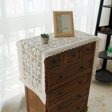 북유럽 크로쉐 뜨개 러너 콘솔 장식 테이블 식탁, B. 메이플 리프 베 플랫 코너, A. 4020cm