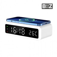 BiiZ LED시계 무드등 고속무선충전기 알람시계, 비즈 LED시계 고속무선충전기 WL15, 비즈 LED시계 고속무선충전기 WL15
