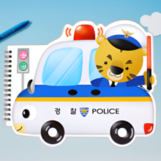 사각마켓 국내생산 흥미유발 캐릭터 어린이 스케치북, 경찰차, 1개