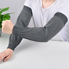 透氣防曬袖套 加長款 男女成人 兒童 工作護袖 防油污 手臂套 勞保防護 戶外活動+黑色+均碼, 1個, 均碼