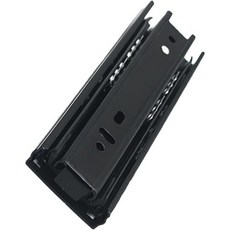 VORCOOL 서랍 트랙 레일 볼 슬라이드 레일 캐비닛 슬라이드 두꺼운 서랍 슬라이드 3구역 레일 확장 볼 베어 블랙 스테인리스 강, 1