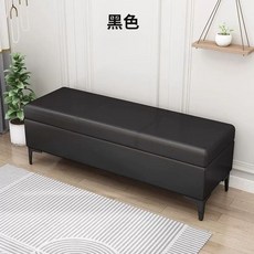 쇼파 등받이없는 벤치형 거실, 고양이용 스크래치 방지 가죽 럭셔리 블랙, 1804042cm저장 가능