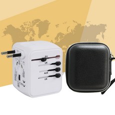 싸이소 멀티어댑터 여행용어댑터 플러그 돼지코 USB 고속충전 C타입, 화이트, 1개