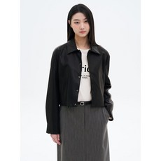 브랜드정품 에잇세컨즈 8SECONDS 레더 스냅 버튼 슬림 아우터 블랙 310233