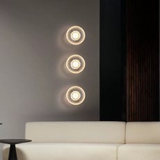 簡約圓形壁燈 現代風格壁掛燈具 臥室客廳裝飾照明, 透明