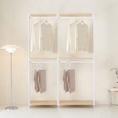 동서가구 커넥트 드레스룸 시스템 행거 A.1400 세트 (행거+행거) DF927330, 오크, 화이트