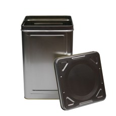 김치 한약 식품 해외 택배 배송 보관 포장 박스 상자 깡통 사각 공캔 버켓 20리터 (인커링), 은색 (단일색상), 1개