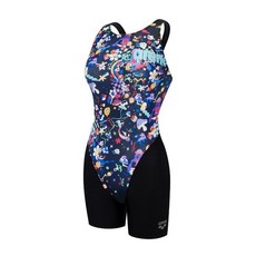 아레나 수영복 여성 선수 3부 반신 실내 레이서백 BLK 브라캡별도