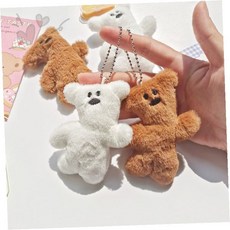 봉제 테디베어 미니 인형 가방 장식 고리 휴대용 액세서리 귀여운 동물 캐릭터, 모루 곰돌이 인형키링-A.브라운