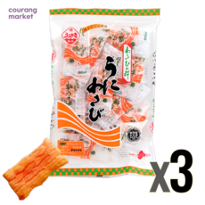 일본 우에가키 우니와사비맛 센베이 쌀과자, 3개, 71g