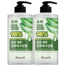 리코셀 대용량 저자극 맑은 제주 알로에 98% 수딩젤, 2개, 1L