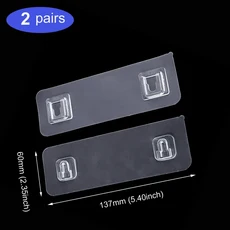 5/10Pcs 벽 자기 접착 후크 투명 와이어 선반 마운트 스티커 부엌 욕실 가제트에 대 한 양면 고정 패치, 13 2adhesiveSHORT 2pair