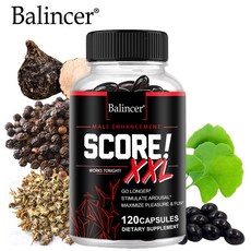 Score XXL - 남성용 에너지 보충제 - 에너지와 지구력 향상, 1개, 120회분