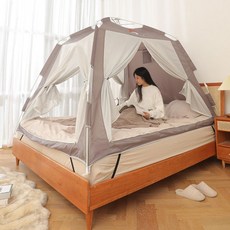 원터치 난방텐트 거실 침대 팝업 실내텐트