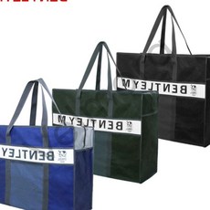 미즈누아 타포린백 64x22x50cm 대형마트 어깨끈 대형쇼핑가방 시장바구니, 블랙