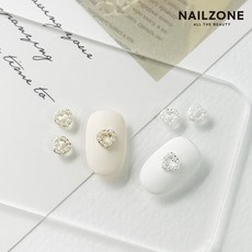 쁘띠 미니 진주 하트 네일파츠 (5개입), 실버[NO.63T], 5개