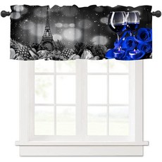 AAVEUP 주방 밸런스 커튼 빈티지 컨트리 과일 및 채소 나비 토마토 플라워 나이프 & 포크 커틀러리 밸런스 쇼트 패널 암막 트리트먼트 드레이프 다이닝 홀 거실용 137.2, 스타일-30