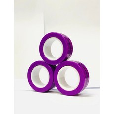 손가락 자석 반지 피젯 장난감 세트 성인 스피너 링 스트레스 해소 불안 완화 치료 3 개, [21] Purple, 1개