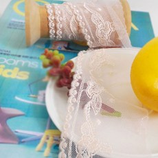 데코탑 망사자수레이스신상모음 블랙자수 핑크자수등 넓은폭레이스, 도트살구, 1개