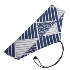 日式和風餐具收納袋，綁繩設計刀叉湯匙環保餐具袋，臺灣現貨快速出貨交換禮物推薦, 1個, 橫開綁繩款, 和風*