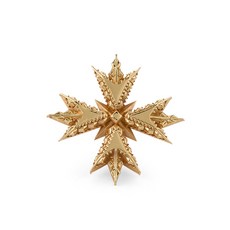 엠마누엘레비꼬끼 크레스트 골드 도금 브로치