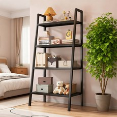 Tiger Pavilion 사다리꼴 수납 선반 4단 대형, 블랙, 1개