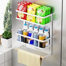 주방 거치 키친타올 양념 소스통 냉장고 철제 선반 79000EA 1EA, 블랙