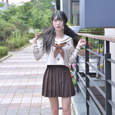교복몰 (대여) 긴팔 따뜻한 브라운 세라복졸업사진 졸