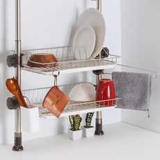 Dadaliving 雙層餐具瀝水收納架, 2層, 混色, 1個