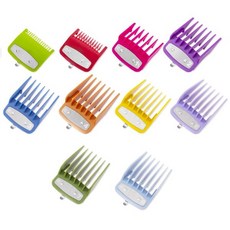 BLOTMS 대부분의 헤어 클리퍼용 10개입 클리퍼 가드 세트 교체용 블레이드 보호 커버 Wahl 및 기타 브랜드 호환 다색상 121742, Multicolor