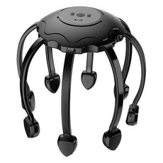 八爪魚頭皮按摩器 - 震動充電款, 1個, 黑色