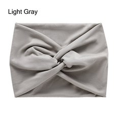 헤어 액세서리 두꺼운 꼬임형 초대형 운동용 헤어밴드 여성용 와이드 터번, Light Gray