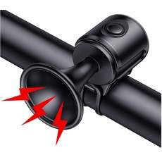 ACRUNU 自行車電子喇叭，安全警示喇叭，多色可選，適用於公路車、登山車, 黑色, 1個